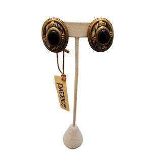 Vintage Patrice European Glass Clip Earrings with Original Paper Tag (A2830)